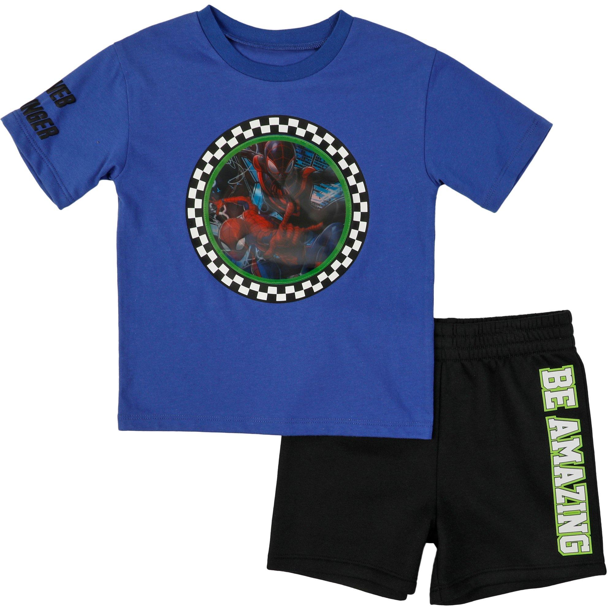 Marvel Toddler Boys 2 Pc Spiderman Shorts Set
