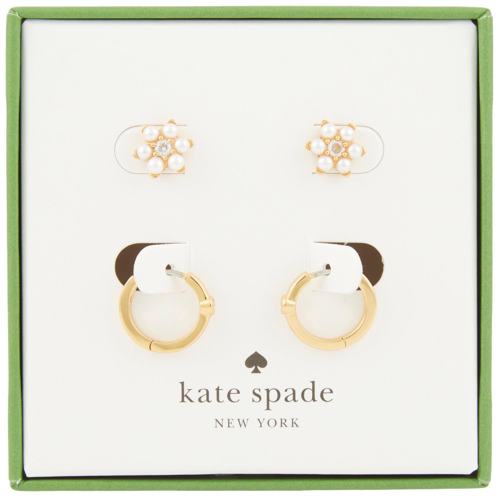 Kate Spade Boxed Duo Stud / Huggie Earrings