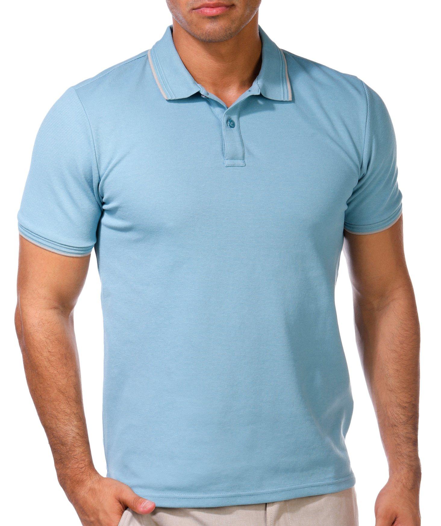 Ben Sherman Mens Short Sleeve Ottoman Textured Polo