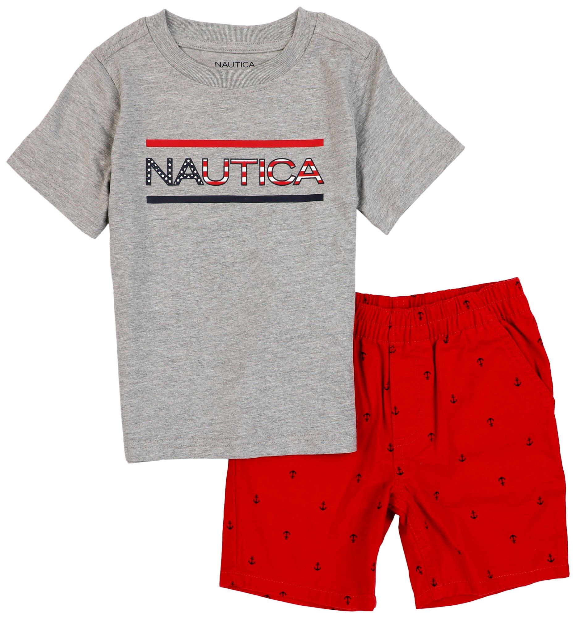 Nautica Toddler Boys 2 Pc Americana Shorts Set