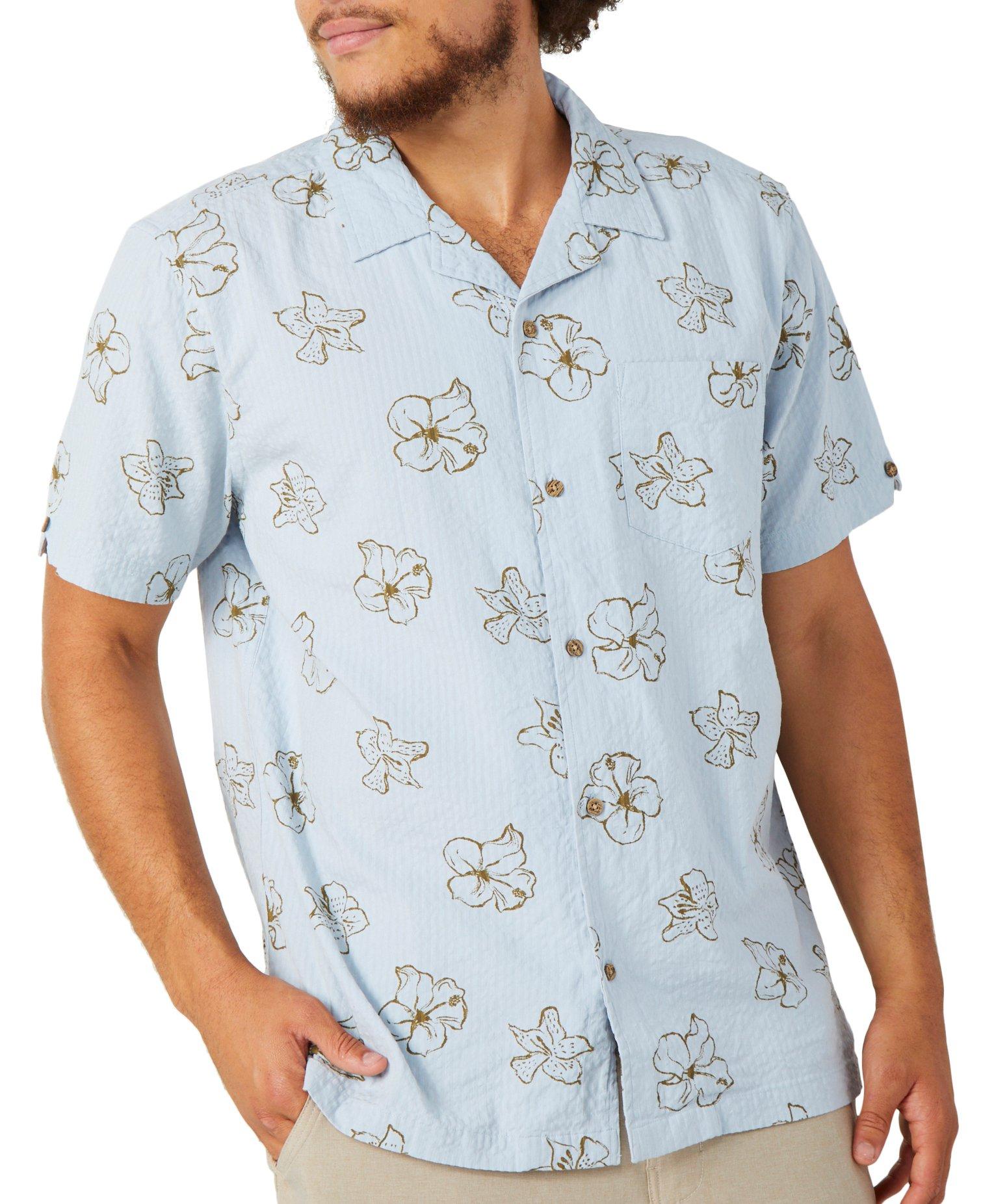 Ben Sherman Mens Short Sleeve Floral Button Down Shirt