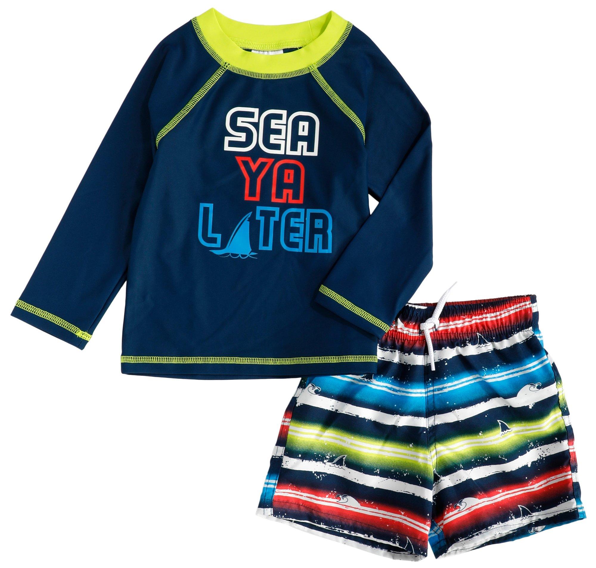 Floatimini Toddler Boys 2 Pc Swim Shorts Set