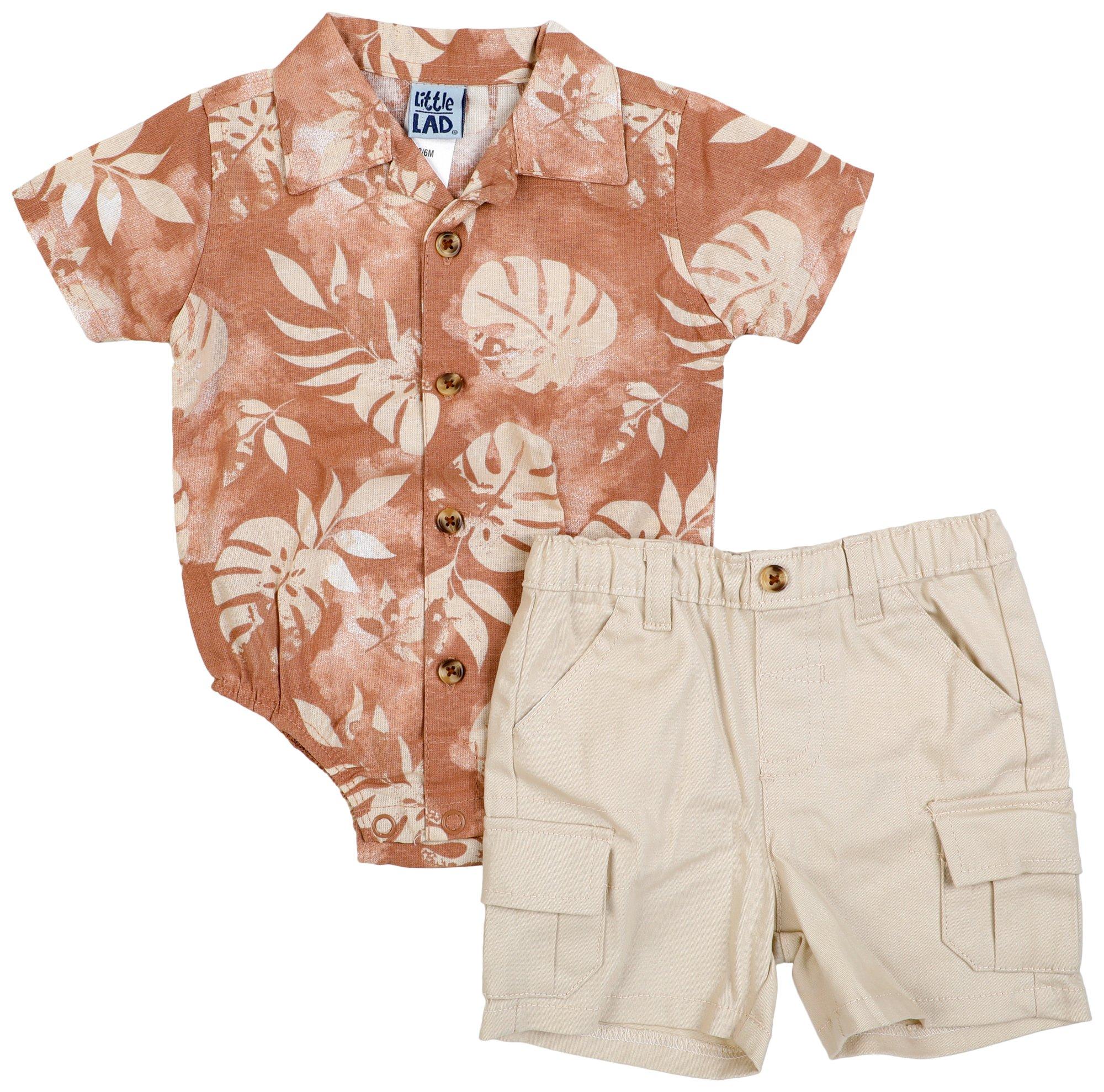Little Lad Baby Boys 2 Pc Shorts Set