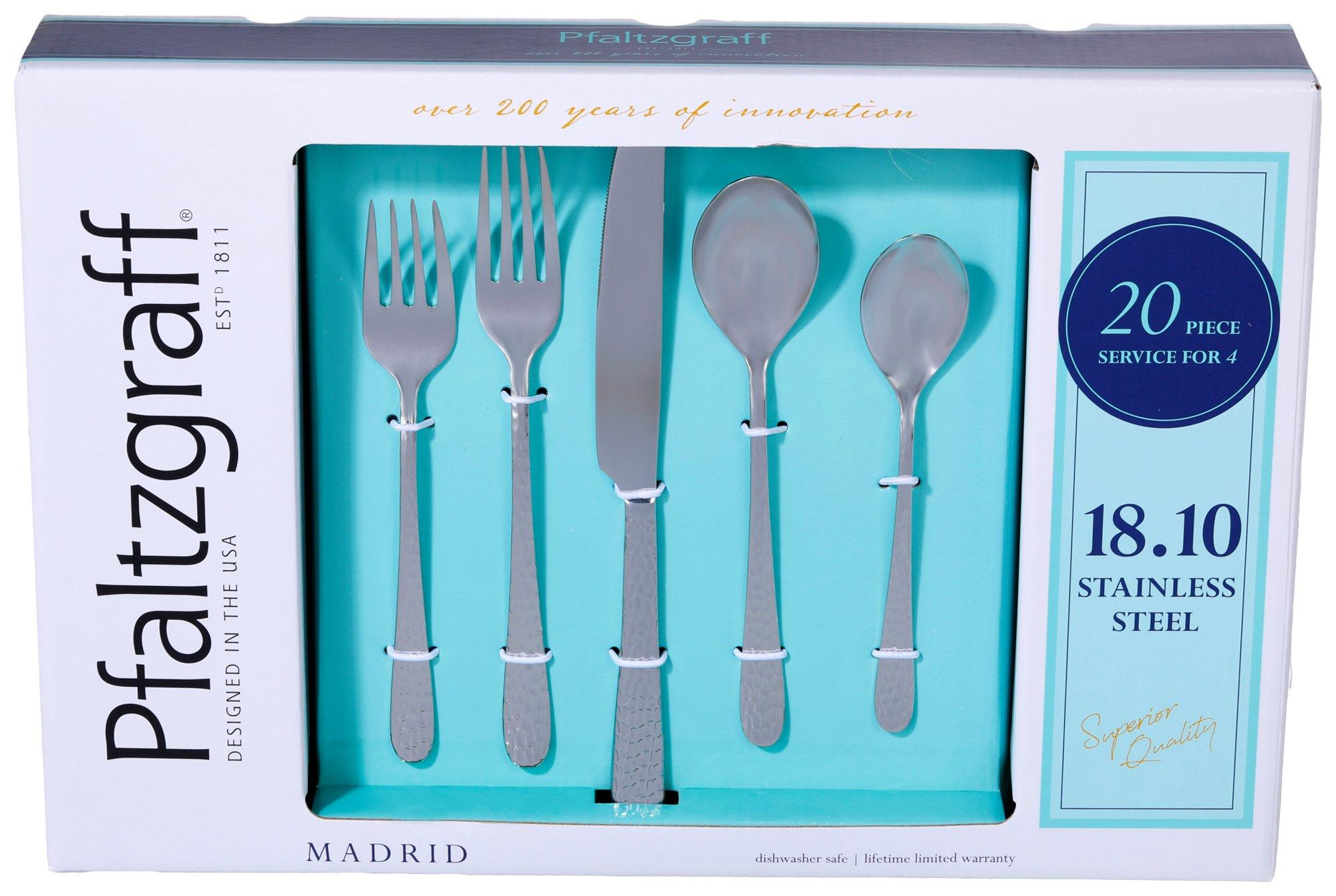 Pfaltzgraff 20 Pc Silverware Set Serves 4