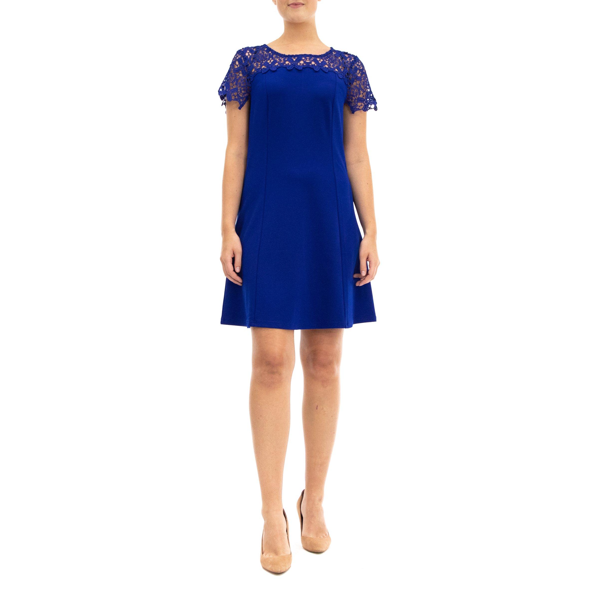 Nina Leonard Womens Cap Sleeve Lace Sleeve Dress