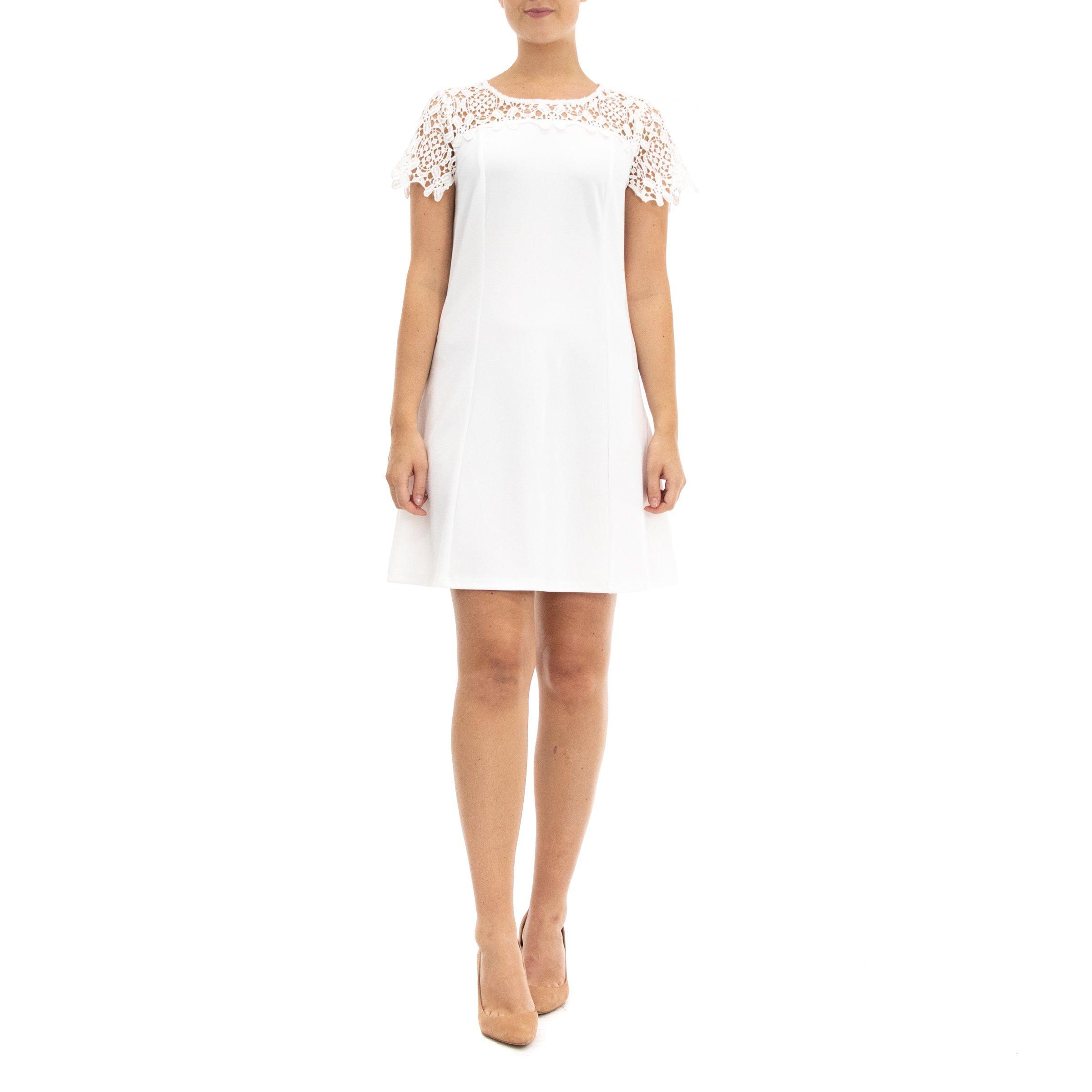 Nina Leonard Womens Cap Sleeve Lace Sleeve Dress