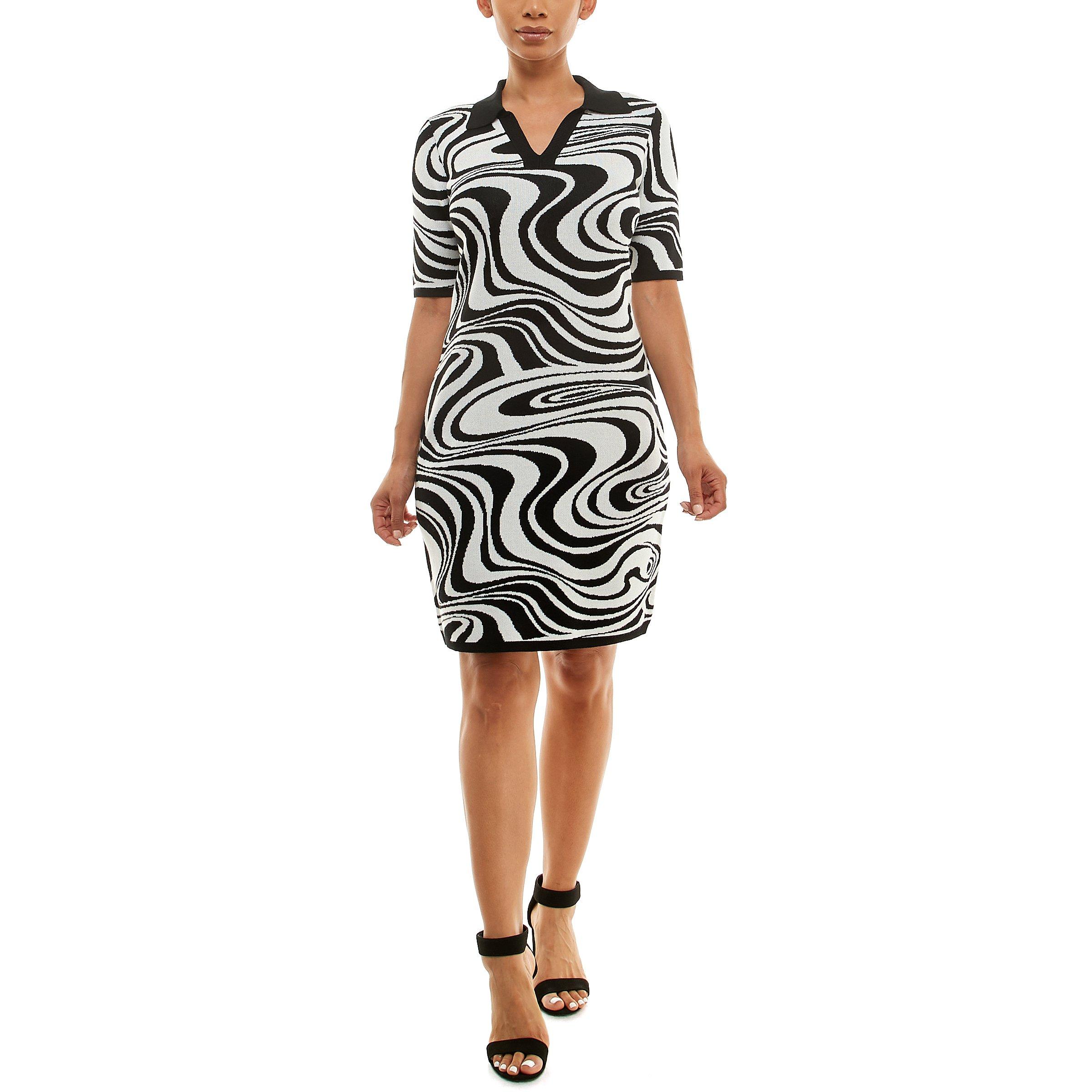 Nina Leonard Womens Elbow Sleeve Sweater Dress