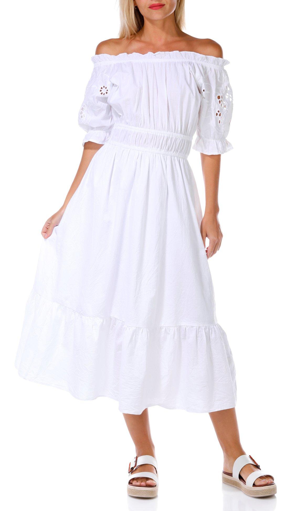 Rebellion Juniors Eyelet Tier Midi Dress