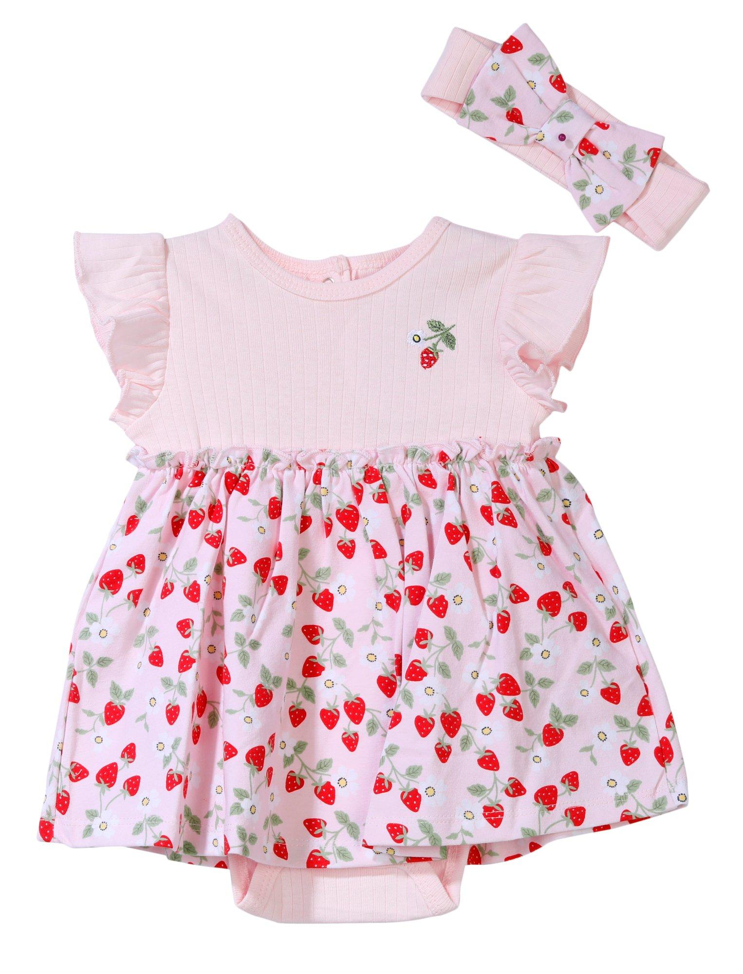 Little Me 2 PC Strawberry Dress With Headband