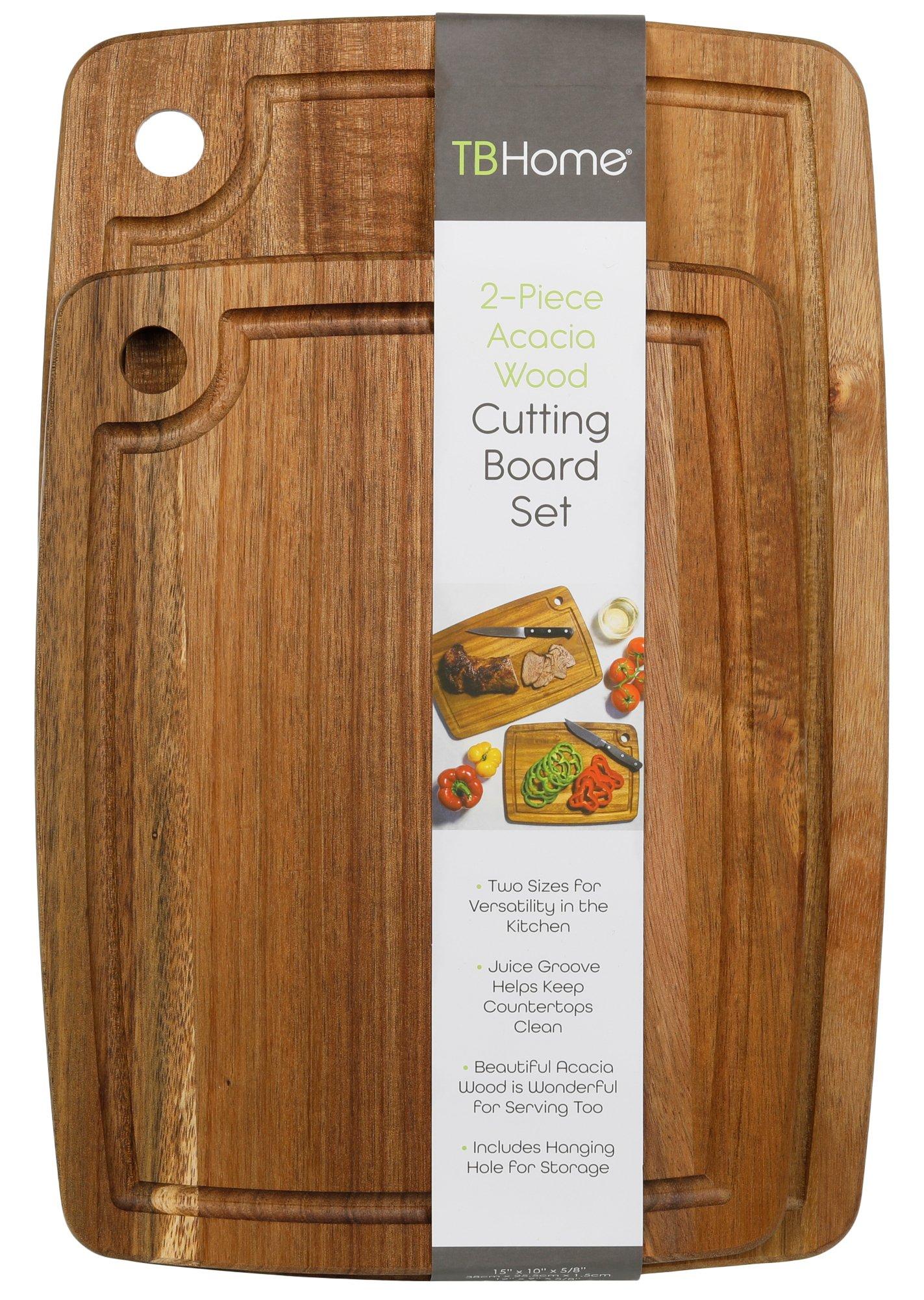 Totally Bamboo 2-pc. Acacia Wood Cutting Board Set