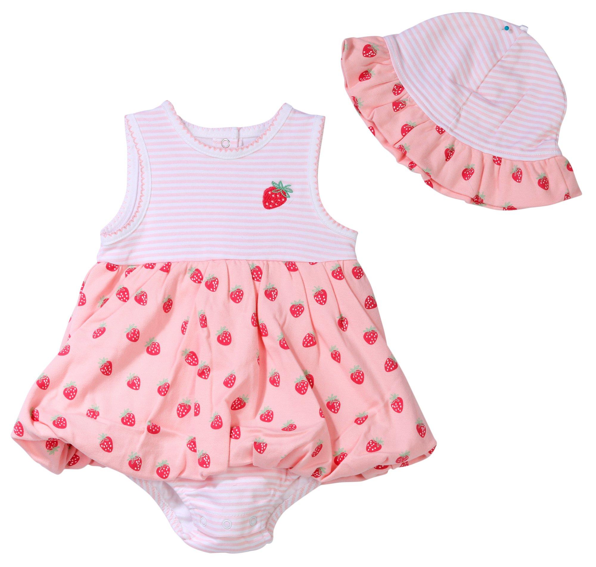 Little Me 2 PC Strawberry Dress With Hat