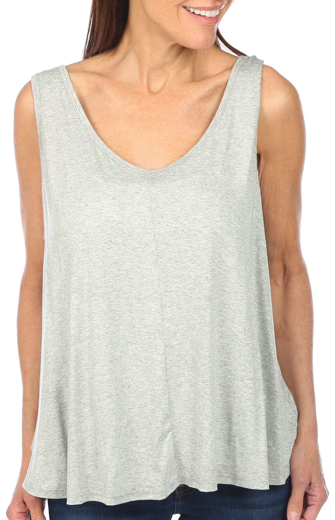 Blue Sol Womens Solid Swing V-Neck Tank Top