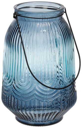 Home Essentials 91 Oz Blue Glass Bamboo Top Canister Bealls Florida