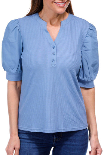 トップス NC Buy Three Dots, Women's Long Sleeve Quarter Zip Cynthia Top Online
