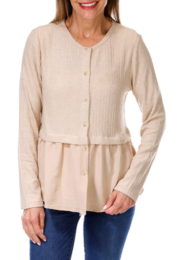 Buy Three Dots, Women's Long Sleeve Quarter Zip Cynthia Top Online