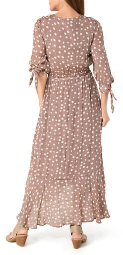 knee length dresses for ladies Leon Max Embossed Ribbed Long Maxi Dress