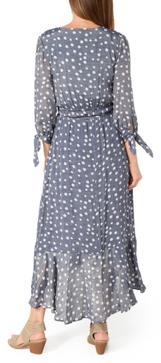 chinese dress ladies Max Studio Women's 3/4 Puff Sleeve V-Neck Maxi Dress, Spiced Apple Rambling  Dahlia, X-Small at Amazon Women's Clothing store