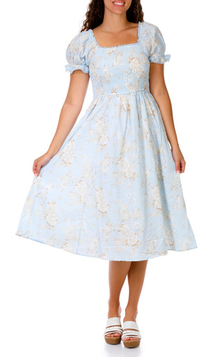 blu pepper floral lace trim midi dress BLU PEPPER Floral Tie Strap With Scallop Lace Trim Midi Dress