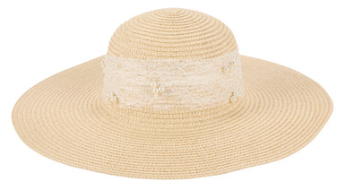 Buy Catherine Malandrino, Woven Beaded Ban Floppy Sun Hat Online
