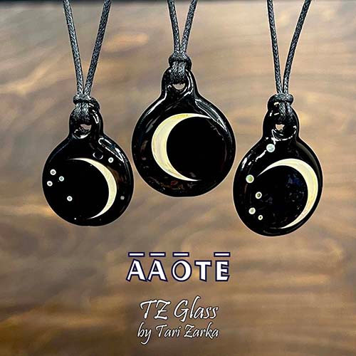 Crescent Moon Full Moon Pendant Necklace
