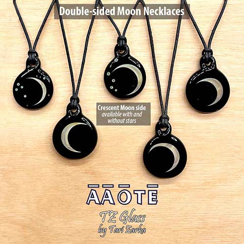 Crescent Moon Full Moon Pendant Necklace