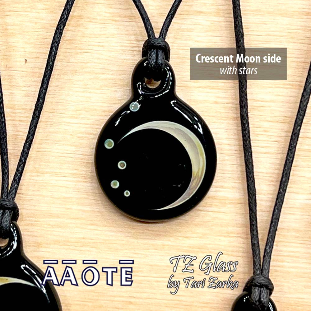 Crescent Moon Full Moon Pendant Necklace