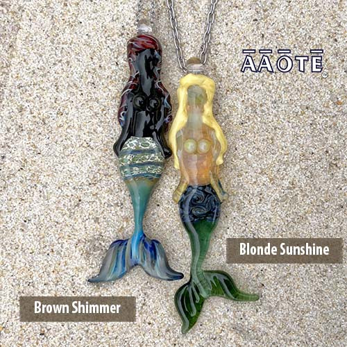 Mermaid Wearable Glass Art Pendant Necklace