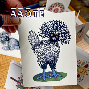 Fabulous, vibrant imagery printed on recycled stock. Envelope included. A2 size.
Artworks are the illustrations of AAOTE's founder, Tari Zarka.
Cards are blank on the inside.
Back of Holiday Designs reads: "Bless us all with peace, joy, and love. May wellness be abundant."
Back of Polish Chicken reads: "Be True. Be Spunky. Be You." Fabulous, vibrant imagery printed on recycled stock. Envelope included. A2 size.
Artworks are the illustrations of AAOTE's founder, Tari Zarka.
Cards are blank on the inside.
Back of Holiday Designs reads: "Bless us all with peace, joy, and love. May wellness be abundant."
Back of Polish Chicken reads: "Be True. Be Spunky. Be You."
