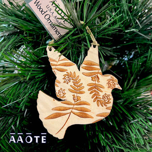Wooden ornaments designed and created at AAOTE in Bucks County PA. These are produced on a 1/8" thick plywood and will have some surface variations in each piece, as is natural with wood finishes.
We also have these corded up in a wide assortment of holiday colors from silver, gold, red, rust, and greens. Please know you order may show up with a different cord than the ornament is shown on in the pictures.
Thank you for your support of USA & Locally made! Wooden ornaments designed and created at AAOTE in Bucks County PA. These are produced on a 1/8" thick plywood and will have some surface variations in each piece, as is natural with wood finishes.
We also have these corded up in a wide assortment of holiday colors from silver, gold, red, rust, and greens. Please know you order may show up with a different cord than the ornament is shown on in the pictures.
Thank you for your support of USA & Locally made!