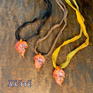 Autumn Vibes Jewelry by AAOTE featuring soft glass lampworked glass focal beads. These delicate, flowing leaf pendants are so sweet.
The Beaded necklace is 16" long with a 3" extender chain, featuring sterling silver findings. It's finished with rose quartz and jasper gemstones and glass beads.
The Leaf on silk necklace ties in the back so it can be worn long or short. The silk ribbon is about 35" long.
The Leaf pendants are approximately 1.5" long.
The two Wood Diffuser Beaded Stretch Bracelets feature a lovely, deeper autumn-tones palette. Autumn Vibes Jewelry by AAOTE featuring soft glass lampworked glass focal beads. These delicate, flowing leaf pendants are so sweet.
The Beaded necklace is 16" long with a 3" extender chain, featuring sterling silver findings. It's finished with rose quartz and jasper gemstones and glass beads.
The Leaf on silk necklace ties in the back so it can be worn long or short. The silk ribbon is about 35" long.
The Leaf pendants are approximately 1.5" long.
The two Wood Diffuser Beaded Stretch Bracelets feature a lovely, deeper autumn-tones palette.