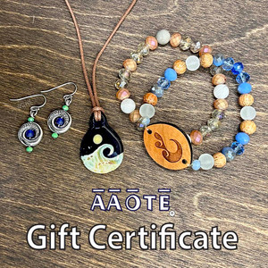 Take the guesswork out of it and know you'll gift them something they'll choose themselves and adore.

We have two types of Gift Certificate options:

Buy a digital gift certificate for your gift receiver to use on this website. Purchase this at this link.

Buy a paper copy to be mailed to your gift receiver to use at AAOTE Gallery in Dublin, PA.

Please Reach out if you have any questions.