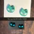 Zombie Cat Stud Earrings