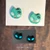 Zombie Cat Stud Earrings