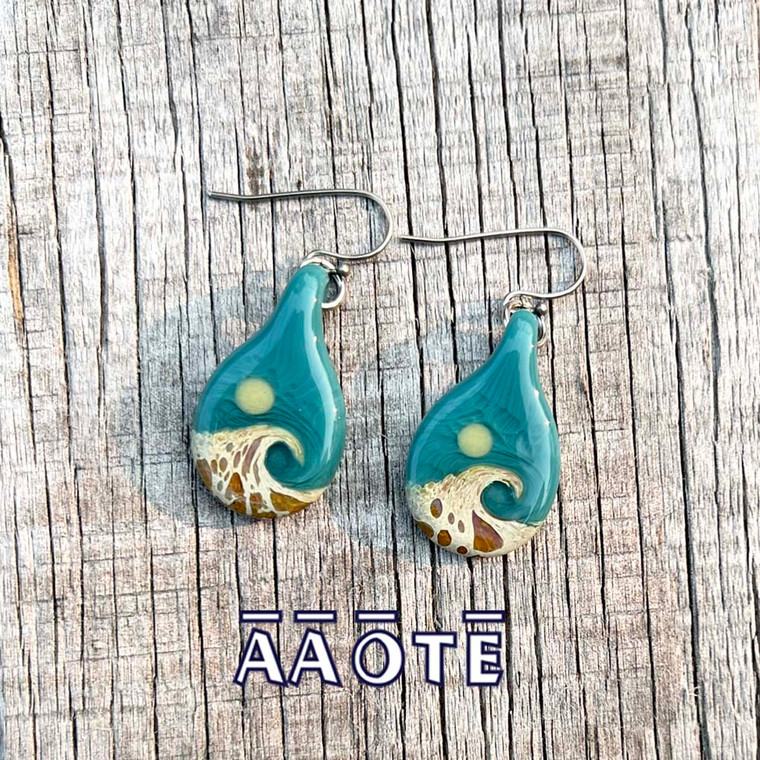 Tiny Beaches TZ Glass Art Earrings to keep close healing water vibes, wherever we may roam.