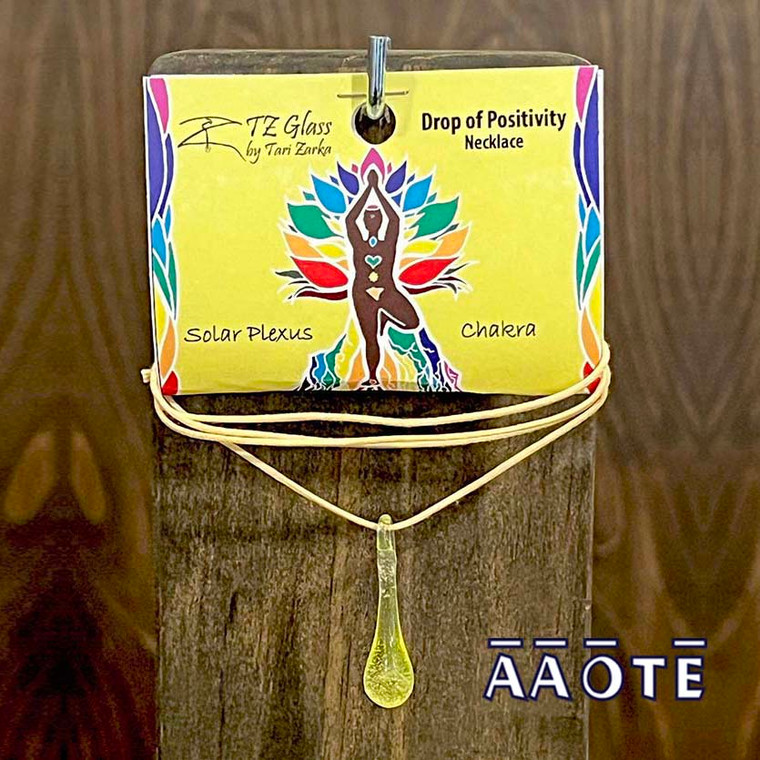 AAOTE Chakra Rainbow Collection is created by founder, Tari Zarka. Each gorgeous necklace features the original artwork of the maker, printed on a lovely card. A bookmark featuring the vibrant art is included with each necklaces as well. :)