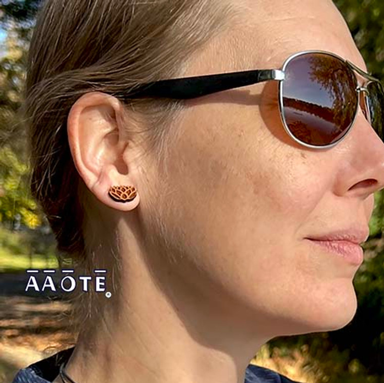 Minimalistic, functional, super-lightweight, and designed and created from sustainably grown, USA-sourced hardwoods, laser engraved at AAOTE in Bucks County, Pennsylvania, these are an awesome gift idea for someone who likes small earrings and essential oils.
