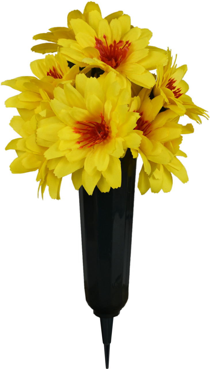 Daisy Bouquets - Set of Cemetery Vases with Artificial Daisy