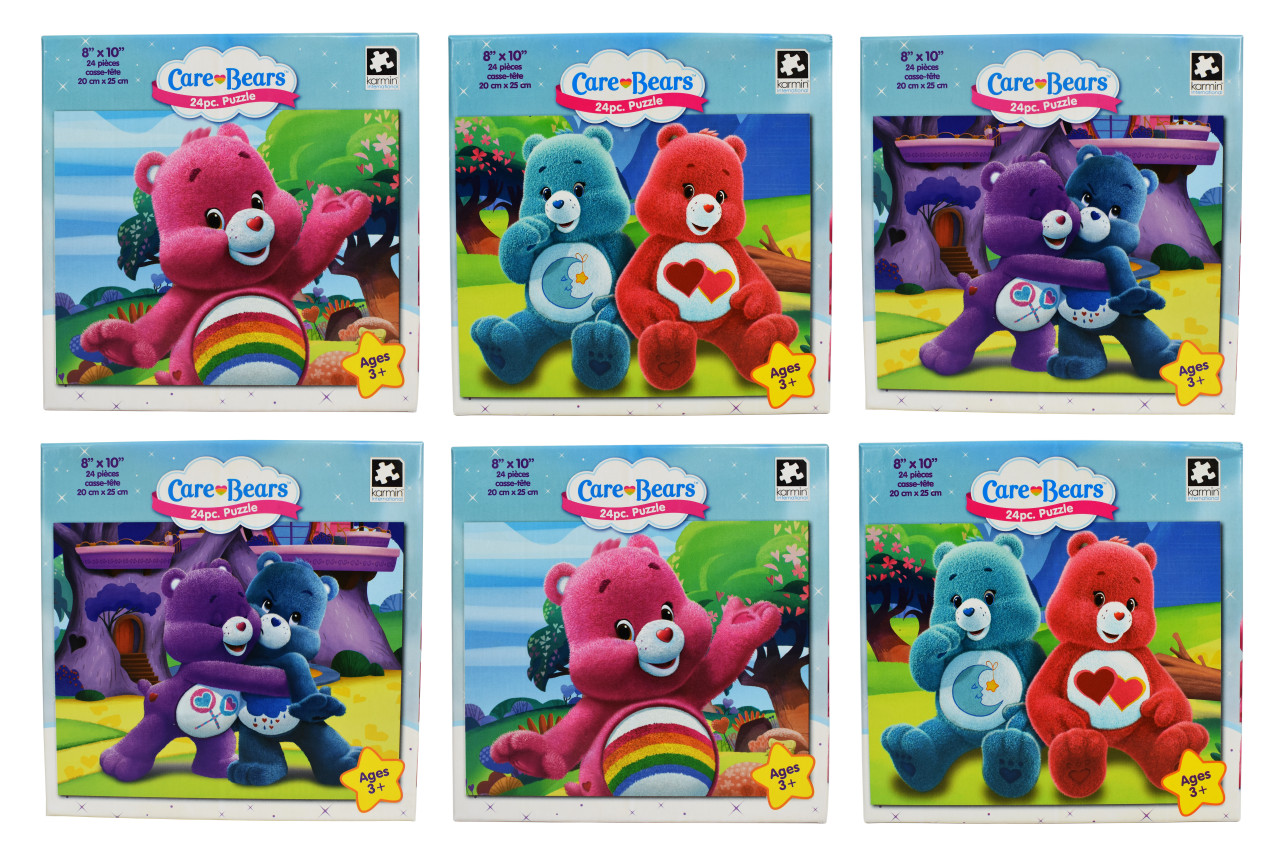 Set of 6 Care Bear Puzzles - Includes 24 Pieces in Each Puzzle - Measures -  8inx10in (20x25cm)