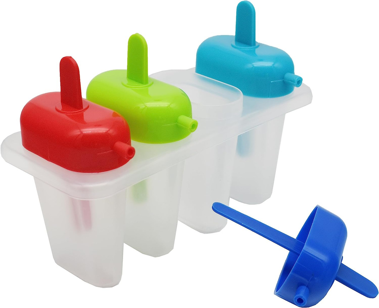 Set of Fun Summertime Ice Pop Molds - Each Handle Includes a Drip Guard  with a Straw! - Great for Parties, Snacks, and So Much More! - DIY Tool  Supply