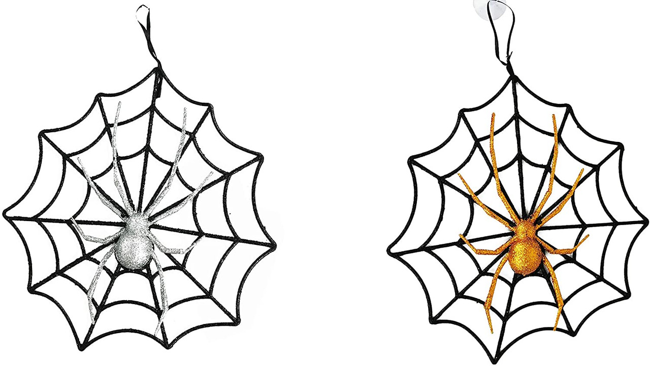 spider web window halloween