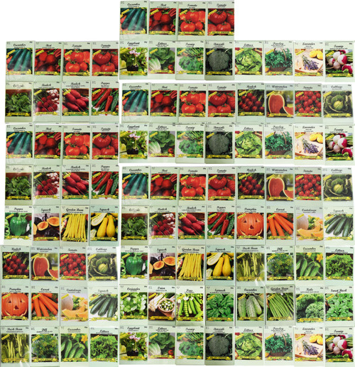 100 Assorted New Heirloom Vegetable Seeds 100% Non-GMO (100, Deluxe Assorted Vegetable Seeds)