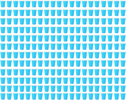 Set of 240 Summer Party Bermuda Blue Cups (240 Bermuda Blue Cups)
