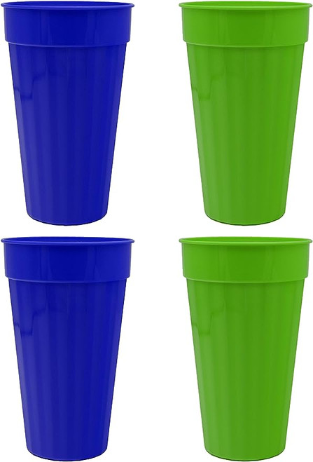 Set of 128 Disposable Plastic Party Cups! 4 Hot Colors - 16oz Cups -  Perfect For Parties, BBQ's, or Regular Use! - DIY Tool Supply