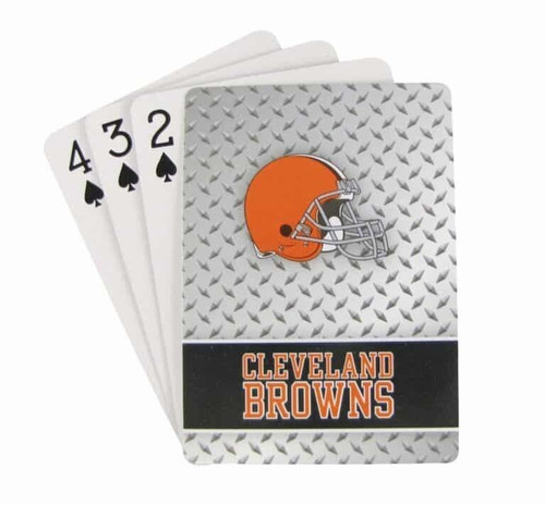 NFL Cleveland Browns Playing Cards - Diamond Plate Design 52 cards + 2 Jokers