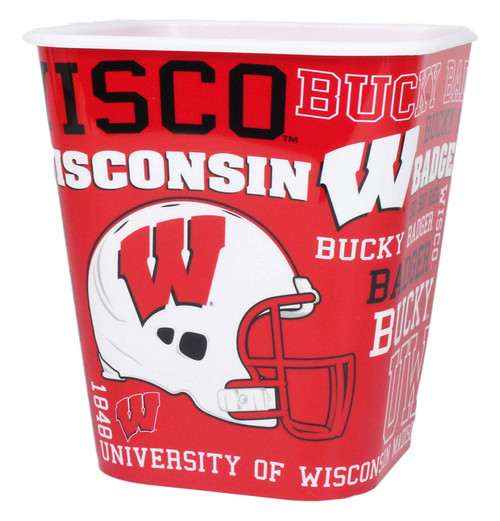 Wisconsin Bucky Badgers 3 Liter Reusable Plastic Snack Bucket