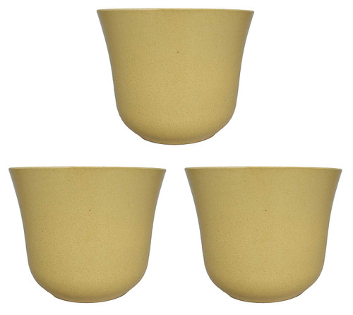 Set of 3 Cream Bamboo Planters! Perfect for Easy Gardening! - Measures 5.91"X5.71"h