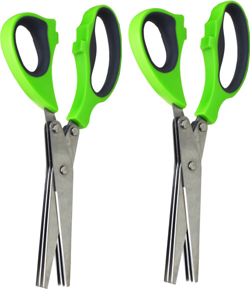 Herb Scissors with 3 Blades - Cutter, Chopper and Mincer - Sharp Heavy Duty Shears for Cutting, Shredding and Dicing Fresh Garden Herbs