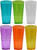 Set of 24-ounce Plastic Tumblers in Bright Fun Colors - BPA Free - Measures 6.75" Tall