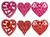 Black Duck Brand Highly Detailed Set of Valentines Day Heart Decoration with Glitter Border - Die Cut Felt - 14"-16" x 15"-16" (6)