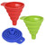 Set of Collapsible Silicone Funnels - Dishwasher Safe - 3" x 3" - 3 Colors (3)